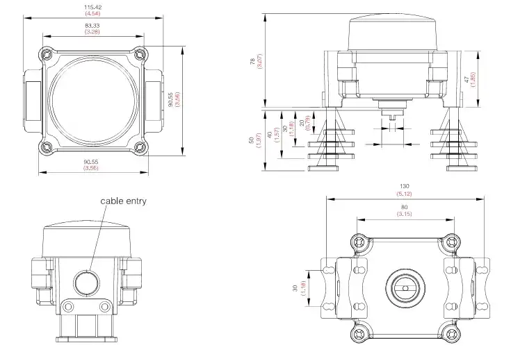 LS10 Limit Switch Dimensions - Lapar Valve